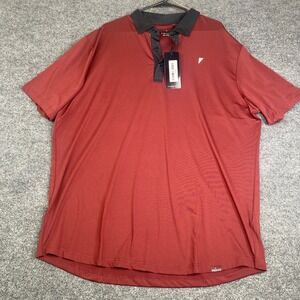 Primo Golf Classic Polo Mens 3XL Black Cherry Burgundy Performance Short Sleeve